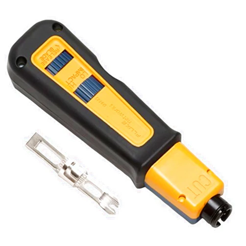 Fluke Networks 10061810 D914S Impact Punch Down Tool with EverSharp 66/110 Cut Blade, yellow, blue, black
