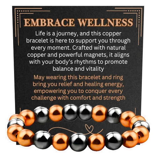 STCORPS7 Copper Bracelet for Men and Women, Strength Mens Magnetic Copper Bracelets with 3,800 Gauss Magnets, 99.99% Pure Solid Copper, Handmade Copper Jewelry Gift