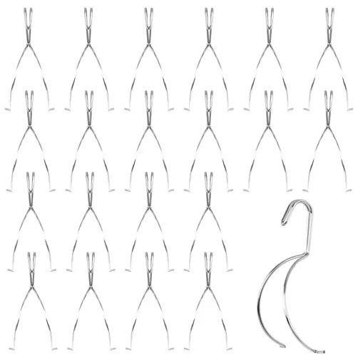 Aguoqwen 20 Pack Cabinet Door Painting Hangers Heavy Duty Metal Painting Hanging Hooks Cabinet Door Brackets No-Drill Spray Drying Rack Clips for DIY Wood Working Tools Accessories (20)