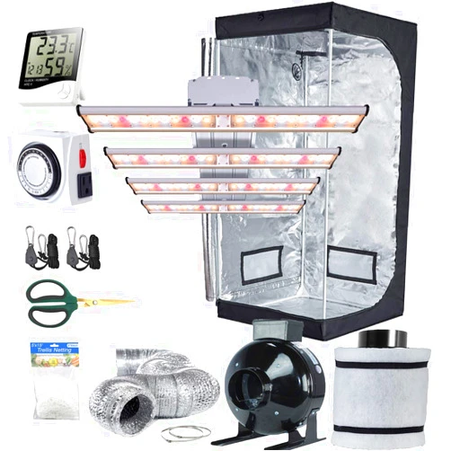 Anjeet TopoLite Full Spectrum Pre-Installed New TECH LED 1200W Grow Light Fixture with 4 Light Bars Hydroponic Indoor Plant Grow Light (32