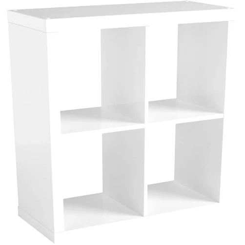 Better Homes and Gardens Versatile Square 4-Cube Organizer, Multiple Colors (High Gloss White Lacquer)