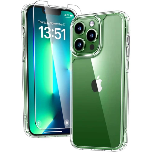 TAURI 3 in 1 for iPhone 13 Pro Max Case Clear, [Not-Yellowing] [Military-Grade Drop Protection] Slim Shockproof Phone Lanyard Case for 13 Pro Max 6.7 inch