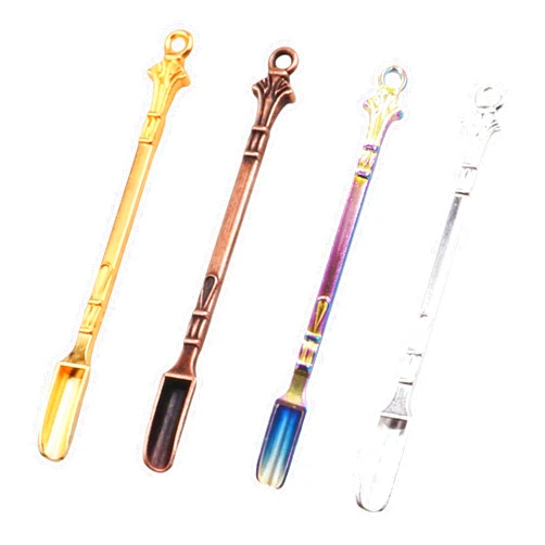 Choary Mini Spoon Metal Medicine Spoon Shovel,Mini Shovel Home Supplies Pendants Necklace (MULTICOLOR)