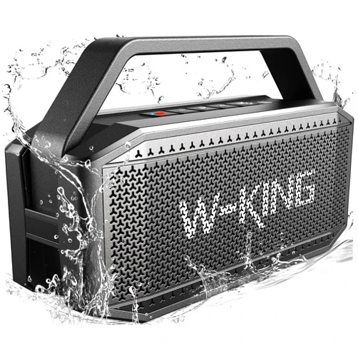 W-KING Bluetooth Speaker- 100W Peak 60W RMS Deep Bass, IPX6 Portable Waterproof Loud Bluetooth Speakers Wireless with Subwoofer, 40H/Power Bank/TF/AUX/EQ, Party Boombox Outdoor Large Bluetooth Speaker