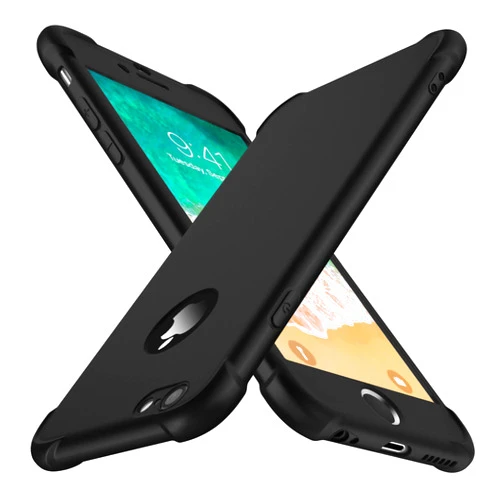 ORETECH Designed for iPhone 6S Plus Case, iPhone 6 Plus Case with [2 x Tempered Glass Screen Protector] 360° Full Body Hard PC Soft TPU Silicone Cover for iPhone 6 Plus/6s Plus - 5.5'' Black