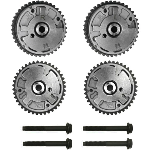 OEKITS 12626160 12626161 4PCS Intake & Exhaust Variable Valve Timing VVT Sprockets with Bolts for GMC Buick Cadillac Chevy 3.0 3.6 V6 Camshaft Adjuster Cam Phaser 12626164 12684832 12603744 12603745 12606653