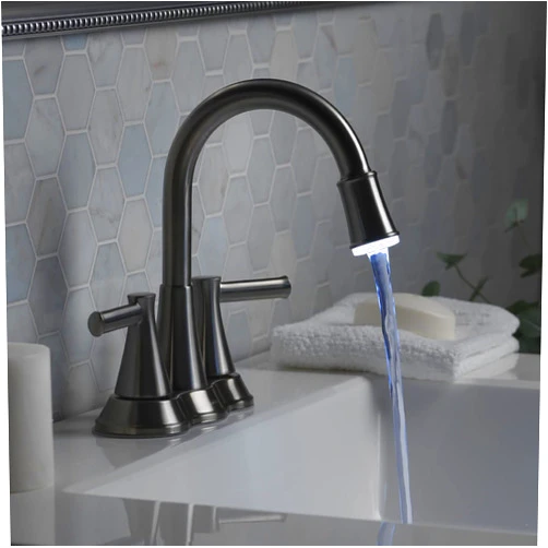 Aqua Vista 22-B42CPL-BN-AV Bathroom Sink Faucet, Two Handle w LED Light Brushed Nickel