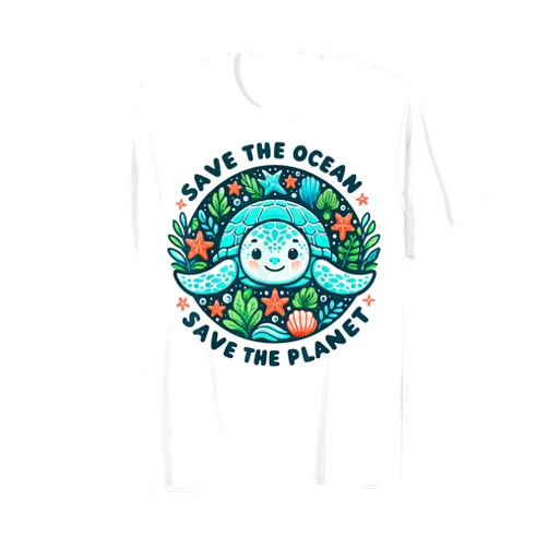 Funny World Environment Day And Earth Day Ideas Save The Ocean Save The Planet Cute Sea Turtle T-Shirt