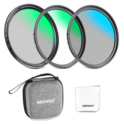 NEEWER 72mm UV/CPL/ND Lens Filter Kit with Hard Shell Storage Case, Multicoated Optical Glass & Aluminum Alloy Frame, UV + Circular Polarizer (CPL) + Neutral Density (ND4) Filter for 72mm Camera Lens