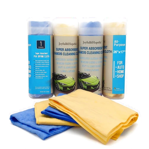 JOYFUL&HOPEFUL Chamois Cleaning Cloth 4 Towels,Super Absorbent Shammy Towel for Car, 26