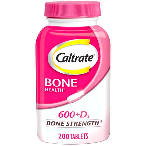 Caltrate 600 Plus D3 Calcium and Vitamin D Supplement Tablets, Bone Health Supplements for Adults - 200 Count
