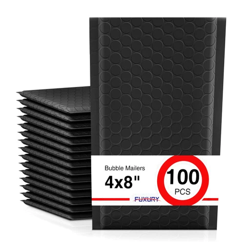 Fuxury Black Bubble Mailers 4x8
