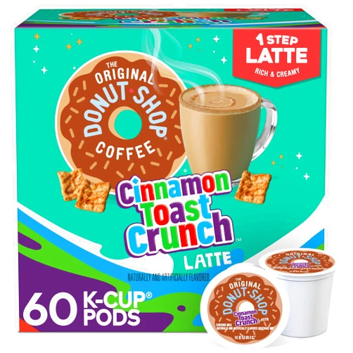 The Original Donut Shop One Step Cinnamon Toast Crunch Latte, Keurig Single Serve K-Cup Pods, 60 Count (6 Packs of 10)