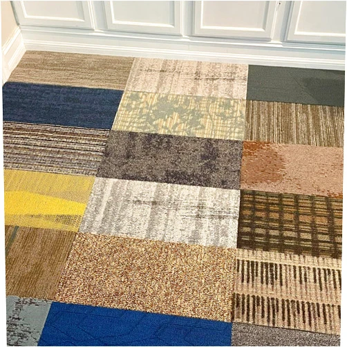4URFloor 12''x24'' Assorted Carpet Tile Peel and Stick 24 Planks- 48sqft