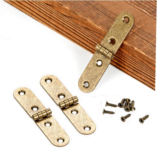 YCSJ 40 Pieces Jewelry Box Hardware Hinges Antique Brass,Mini Hinges for Wooden Box, Antique Bronze Small Hinges for Handmade Crafts(40, Antique Brass)
