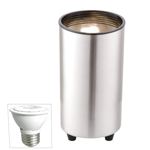 Pro Track Can Mini Small Uplighting Indoor Accent Spot-Light PAR20 LED Plug-in Dimmable Floor Plant Home Decorative Art Desk Picture Table Living Room Interior Brushed Nickel Finish 6 1/2