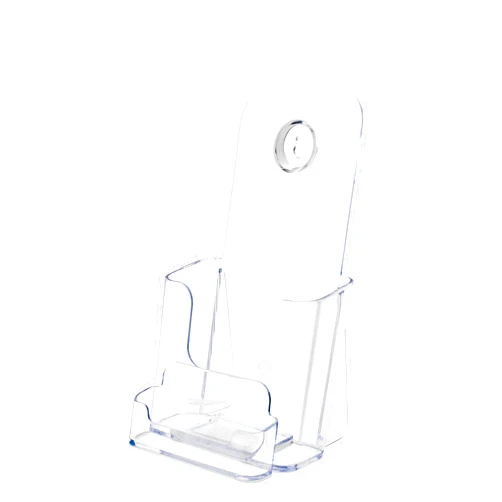 Marketing Holders ACLIN Marketing Holders Acrylic Brochure Holder Stand with Card Pocket Clear Literature Holder for 4