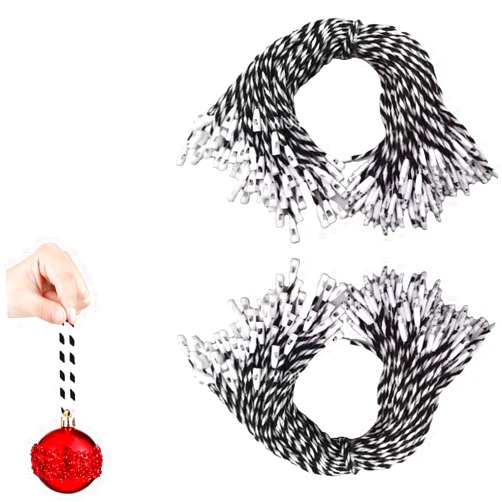 UCLEVER 200pcs Christmas Ornament Hooks Ornament String with Snap for Christmas Tree Decoration Easy Locking Ornament Hangers for Xmas Holiday Party Hanging Decor (Black)