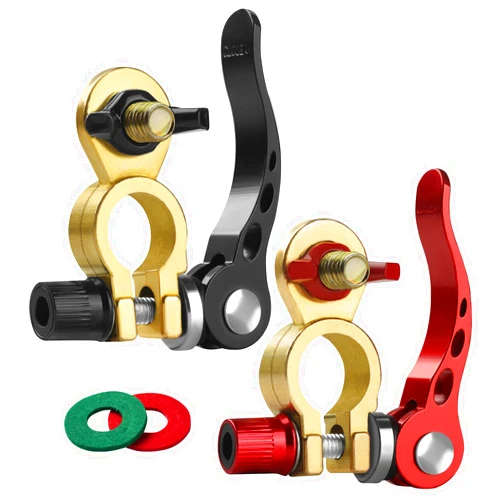 XIOGZAXI Battery Terminal Connectors 1 Pair, Battery Terminals Brass (M8 x 25mm Bolt), Battery Cable Ends Quick Release, Car Battery Terminal with Anti-Corrosion Pad for Car, caravan, truck, boat by XIOGZAXI