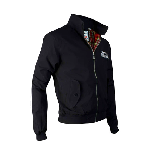 Spirit of England Lonsdale Classic Men's Logo Harrington Jacket Black England Style Slim-Fit