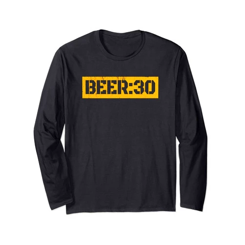 Original Beer Slogans - DZignLine Beer 30 Vintage Distressed Funny Beer Saying Meme Long Sleeve T-Shirt