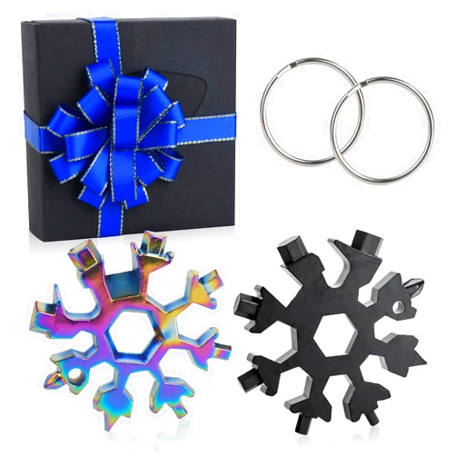 Kinhowly Birthday Day Gifts for Men Dad,Multitool 18-in-1 Screwdriver Wrench Cutter Snowflake Tool,Including Gifts Box