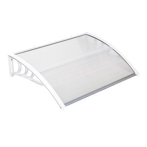 LBLWJD Patio Door Window Awning Canopy, Polycarbonate Cover Outdoor Front Door UV Rain Snow Sunlight Protection Hollow Sheet Door Patio Canopy (White Canopy/White Bracket,30''x40'')