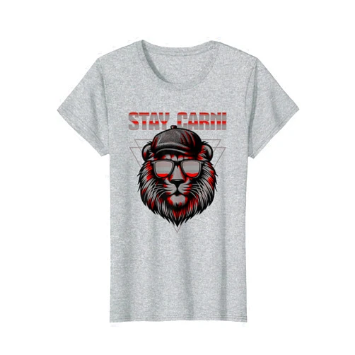Carnivore Diet Merch. Stay Carni Cool Lion Wearing A Hat And Sunglasses Carnivore T-Shirt