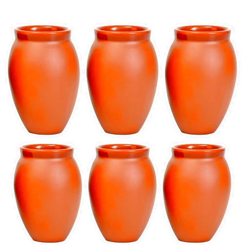 Tideme 6 PCS Cantaritos de Barro Mexicanos, 12oz Red Clay Drinking Cups, Potty Cantaritos Shooters, Jarritos de Barro Mexicanos, Cocktails Cups, Clay Cups for Tequila, Margaritas, Mojitos, Fiesta
