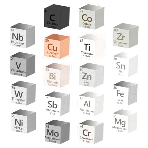Xanadued 18 Pcs Metal Element Cube Density Cubes 99.99% High Purity, Periodic Table of Elements Collection for Element Collections Hobbies, Pure Tungsten Cube, Iron, Aluminum, Bismuth, 15 more (.39 inch/10 mm)