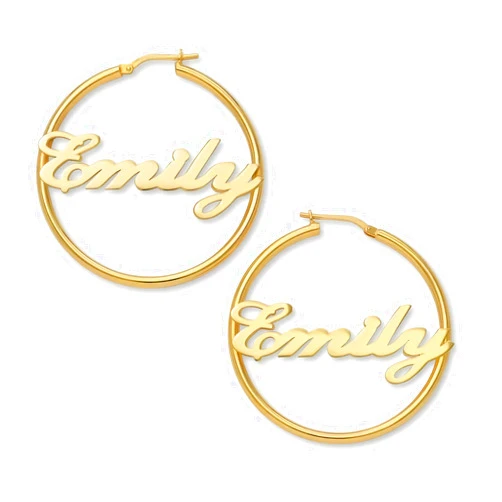 SHUNHAO Personalized Name Hoop Earrings for Women Girls - Custom Engraved, Great Gift Idea - Hoop Name Earrings