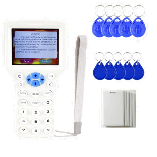 JYT-TOOLS RFID Copier Writer Readers Duplicator 125KHz 13.56MHz Programmer NFC Smart 10 Frequency Key fob Cards Reader UID Decoder