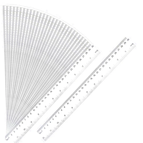 DUIJINYU 30 Packs Clear Plastic Ruler 12 Inch Straight Ruler with Centimeter and Millimeter, Metric Rulers Bulk for Kids Classroom School Office