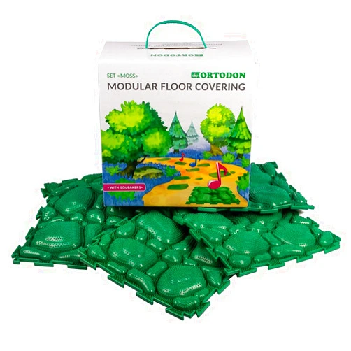 OrthoDon Moss Modular Sensory Massage Game Mats for Kids - Orthopedic Puzzle Mats 25x25 cm