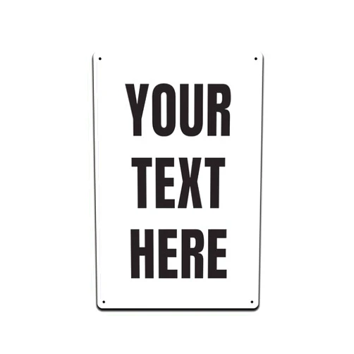 Generic Aluminum Weatherproof Metal Sign Multiple Sizes Custom Personalized Text Here Vertical Street Signs 12x8Inches (White)