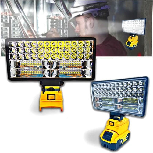 Byczone Cordless LED Work Light for Dewalt 20V Battery，90W 5400LM LED Wide Beam Flood Light with Two USB Charging Port LED Light for Emergency,Workshop,Garage.(No Battery)