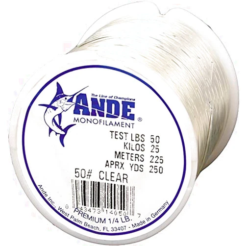 Ande Monofilament Line (Clear, 50 -Pounds Test, 1/4# Spool)