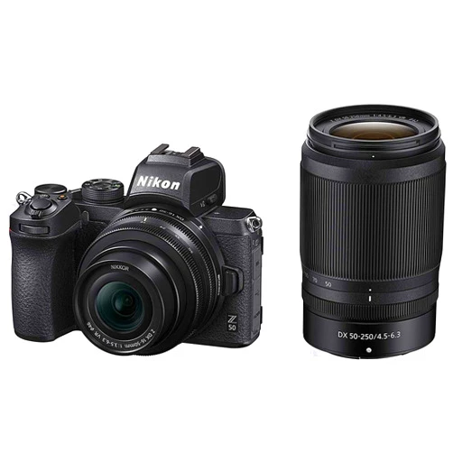 Nikon 1632B Z50 DX Mirrorless Camera w/NIKKOR Z DX 16-50mm & 50-250mm VR Lens - (Renewed)