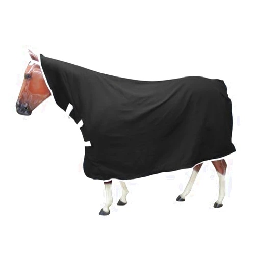 Showman Contoured Polar Fleece Horse Cooler (Black, Medium)