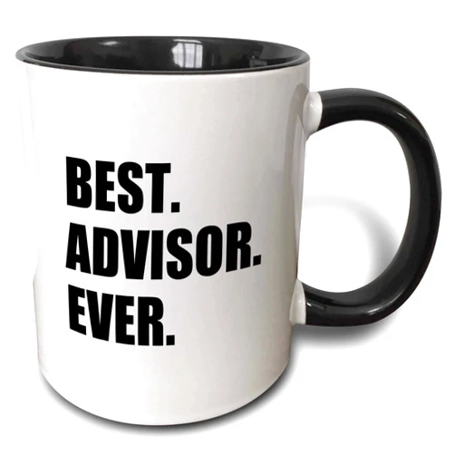 3dRose Best Advisor Ever Two Tone Mug, Black, 11 oz