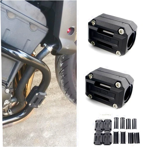 Xitomer 1 Pair 22mm/25mm/28mm Motorcycle Engine Guard Bumper Crash Bar Protectors, Motorcycle Engine Bumper Block Protectors Frame Sliders (unpainted)