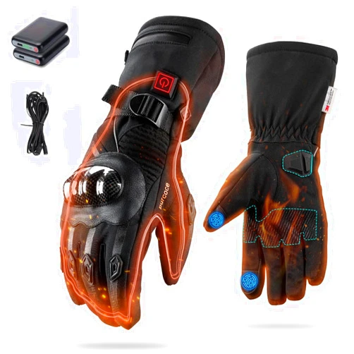 Pzgtdw Heated Gloves for Men Women, Heated Motorcycle Gloves with 3 Temperature Levels Waterproof Gloves Windproof Gloves Touchscreen Gloves Heated Gloves for Outdoor Cycling Skiing Hiking