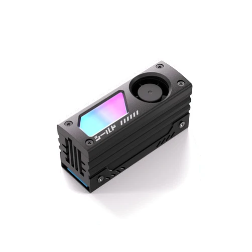 EZDIY-FAB Shield ARGB M.2 SSD Heatsink with Build-in 20mm PWM Fan, Premium Aluminum Design,5V 3-Pin ARGB Sync, High-Performance SSD Cooler for M.2 2280-Black-1 Pack