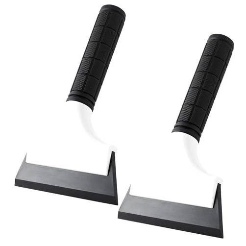 Gomake 2PCS Small Rubber Squeegee Ice Scraper Window Shower Squeegee,Auto Water Blade Squeegee for Shower Glass Door,Car Windshield, Window, Mirror, Bathroom,Countertop Cleaning (Black)