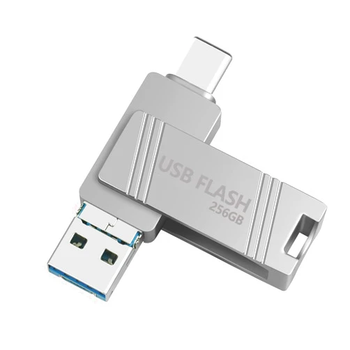 WYLBHPY USB C Flash Drive 256GB USB Thumb Drive The Photo Stick for Android Phone Memory Stick USB 3.1 Data Storage Drive for MacBook Pad Pro Android Phone,Computers and Tablets LXUC 256GB Silver
