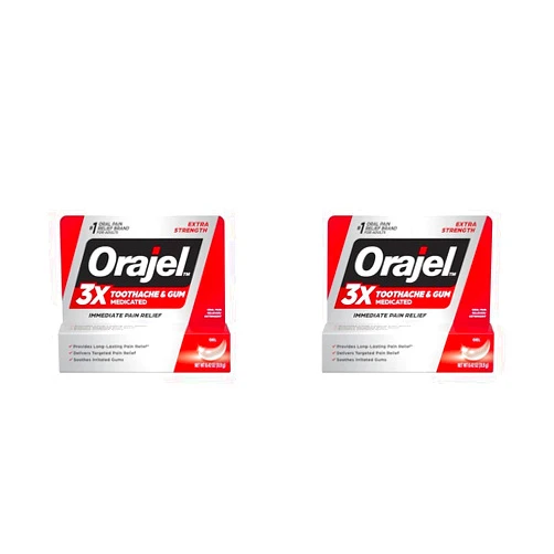 Orajel 3X for Toothache & Gum Pain: Maximum Gel Tube 0.42oz - from #1 Oral Pain Relief Brand for Instant Pain Relief (Pack of 2)