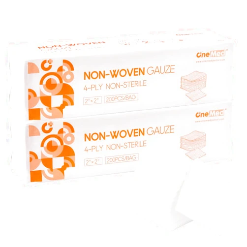 ONEMED 400 Gauze Pads, Highly Absorbent Non-Woven Gauze Sponges 4-Ply, 2x2 Inch All-Purpose Non-Sterile Gauze Pads, Dental Gauze Wound Care Product 2 Packs of 200
