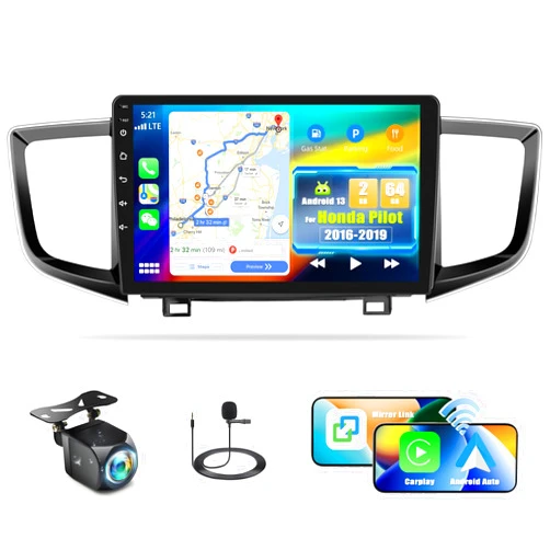 OiLiehu 2G+64G Android 13 Car Stereo for Honda Pilot 2016 2017 2018 2019 with Wireless Carplay Android Auto,10.1'' Touchscreen Honda Pilot Car Radio with GPS Navigation Bluetooth,WiFi/FM/RDS,SWC+Backup Camera