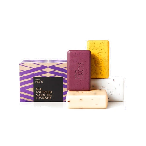 natura Ekos Exfoliating Bar Soap Set - Castanha, Andiroba, Açaí & Maracujá 4 x 100g