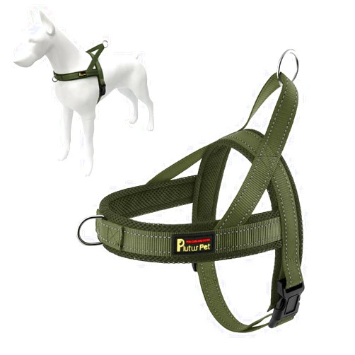 Plutus Pet No Pull Dog Harness with Breathable Mesh Padded, Adjustable Reflective Escape Proof Dog Harness, Quick Fit Dog Vest Harness for Small Medium Large Dogs(M, Ranger Green)